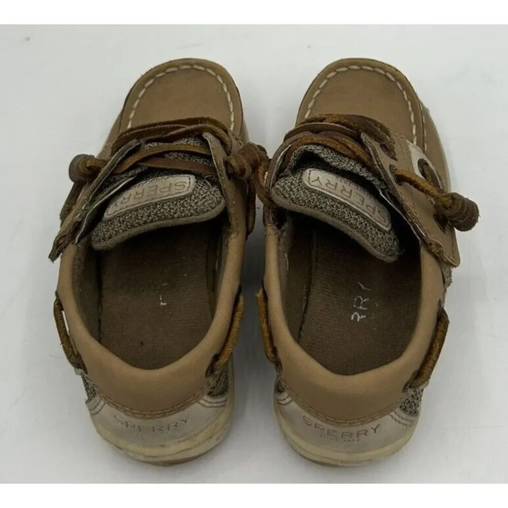 Sperry Youth Boat Shoes Brown Leather 61394 Size‎ 8M